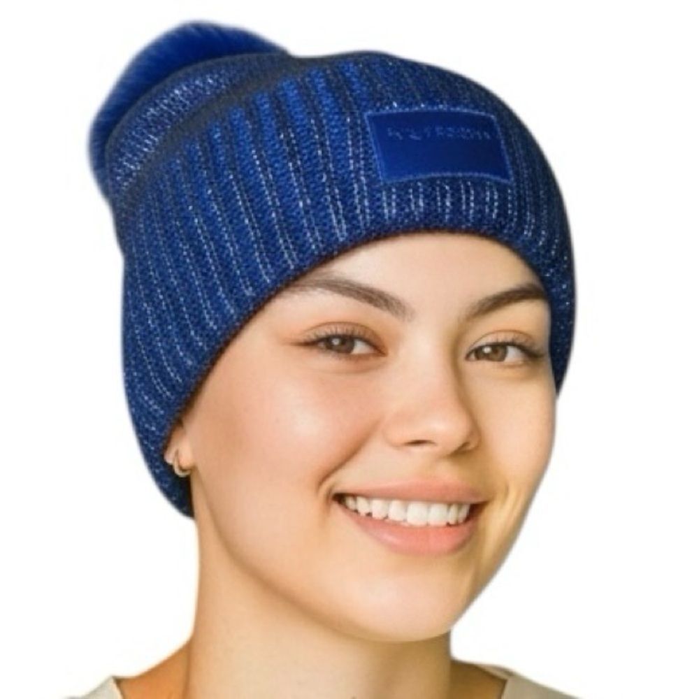 NEW Kurt Geiger Royal Blue Knit Beanie